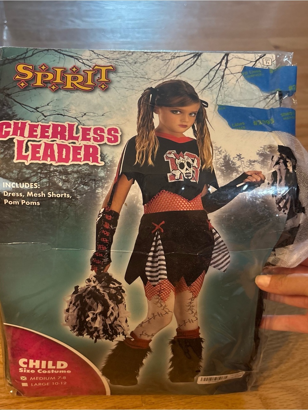 Spirit Cheerless Leader Kids Halloween Costume Medium 7/8 Zombie Cheerleader